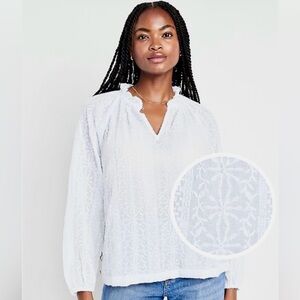 Old Navy White Embroidered Top